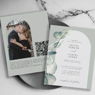 Lámina CÓDIGO QR presupuesto sabio arco FOTO invitación d