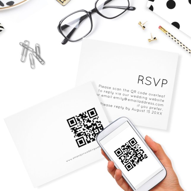 Lámina Código QR simple presupuesto Boda blanca negra RSV (Subido por el creador)