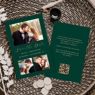 Lámina Código QR verde de 3 Collages de fotos de presupue