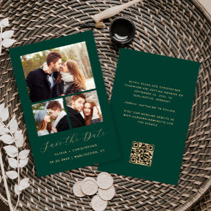 Lámina Código QR verde de 3 Collages de fotos de presupue