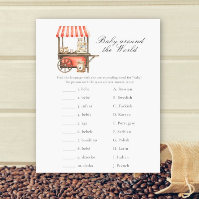 Lámina Coffee baby shower - Baby around the world game (Subido por el creador)