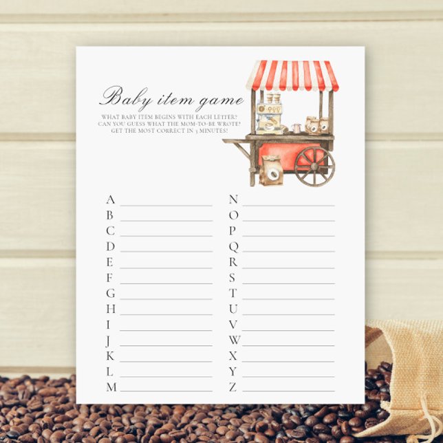 Lámina Coffee baby shower Baby Item Game (Subido por el creador)