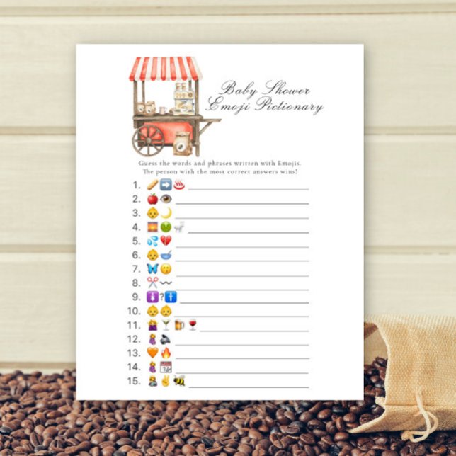 Lámina Coffee baby shower Emoji picture game (Subido por el creador)