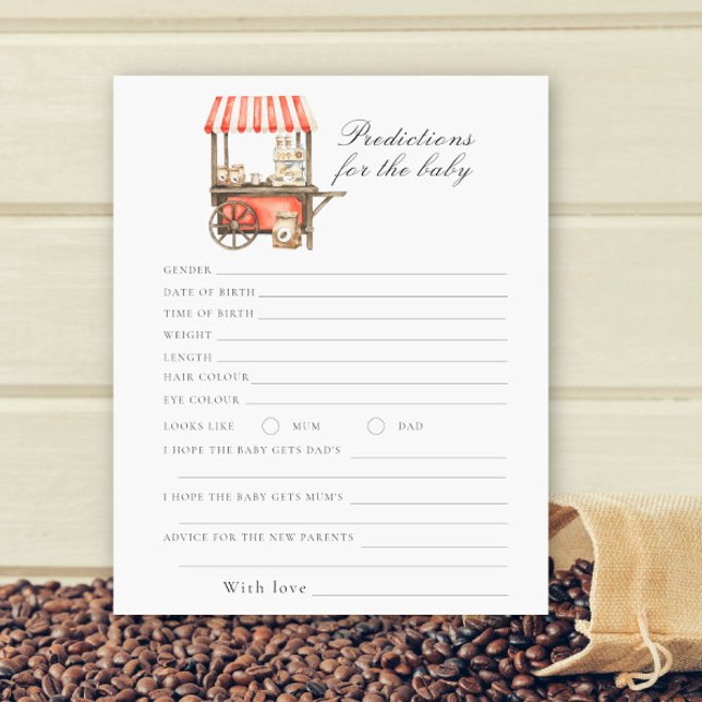 Lámina Coffee baby shower - predictions and advice baby (Subido por el creador)