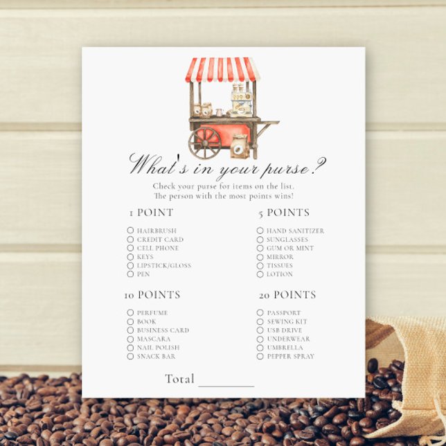 Lámina Coffee baby shower - What's in your purse game (Subido por el creador)