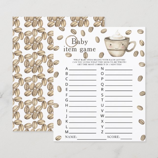 Lámina Coffee brea Bebé Ducha Bebé Partida (Anverso / Reverso)