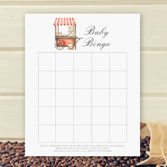 Lámina Coffee Cart Baby shower bingo game (Subido por el creador)