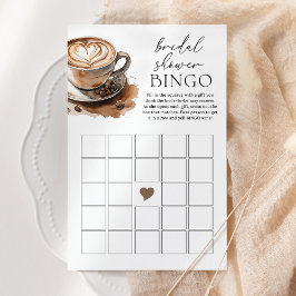 Lámina Coffee Love is Brewing Bingo Bridal Shower Game