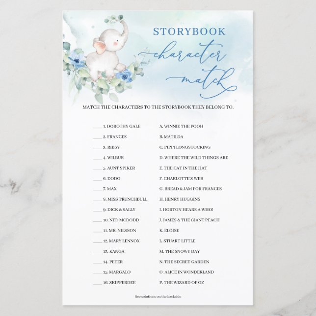 Lámina Coincidencia de caracteres del libro de cuentos de (Anverso)