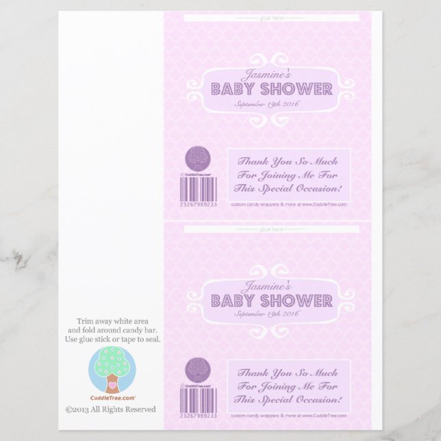 Lámina Colchones de barras de Personalizado Baby Shower r (Anverso)