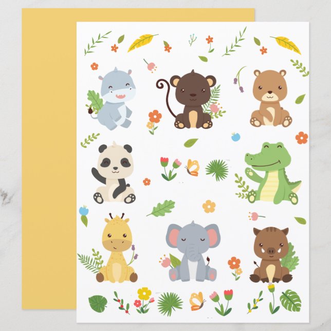 Lámina Colección de animales cutáneos 4 Papel de reserva  (Anverso / Reverso)