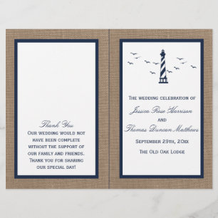 Lámina Colección de Bodas Burlap del faro náutico