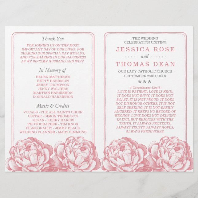 Lámina Colección de Bodas florales de Peony (Anverso)