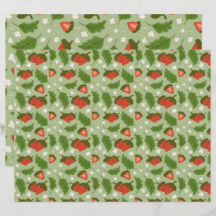 Lámina Colección de patrones de cesta de frutas - fresas