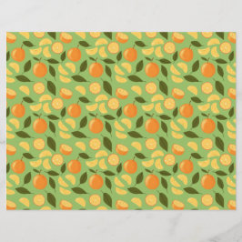 Lámina Colección de patrones de cesta de frutas - Naranja