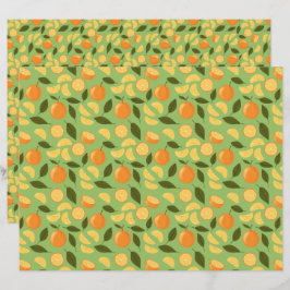 Lámina Colección de patrones de cesta de frutas - Naranja