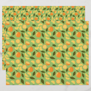 Lámina Colección de patrones de cesta de frutas - Naranja