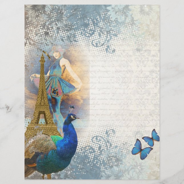Lámina Colección de pavos reales de París (Anverso)