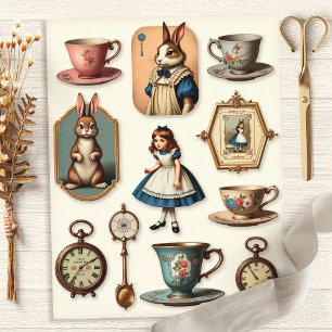 Lámina Colección de recortes delicados de té de Alice vin