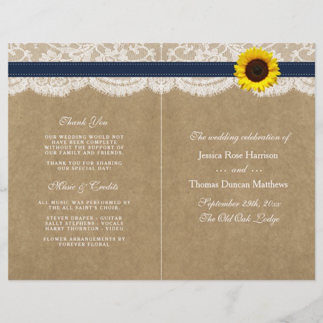 Lámina Colección Kraft, Lace & Sunflower - Armada (Anverso)