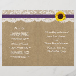 Lámina Colección Kraft, Lace & Sunflower - Púrpura