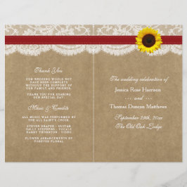 Lámina Colección Kraft, Lace & Sunflower - Rojo