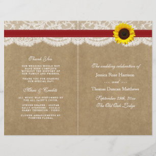 Lámina Colección Kraft, Lace & Sunflower - Rojo
