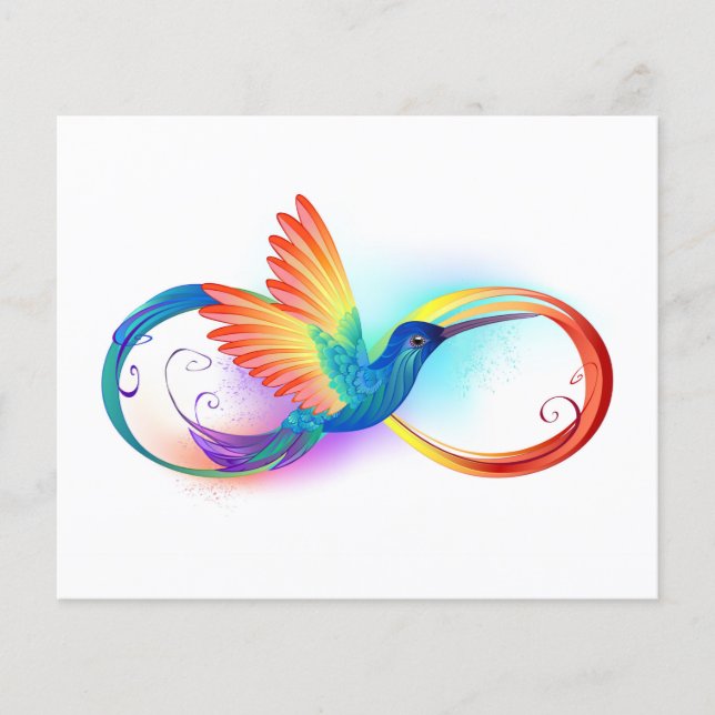 Lámina Colibrí arcoiris con símbolo Infinity (Anverso)