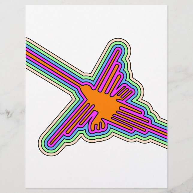 Lámina Colibrí de Nazca Dibujo Perú (Anverso)