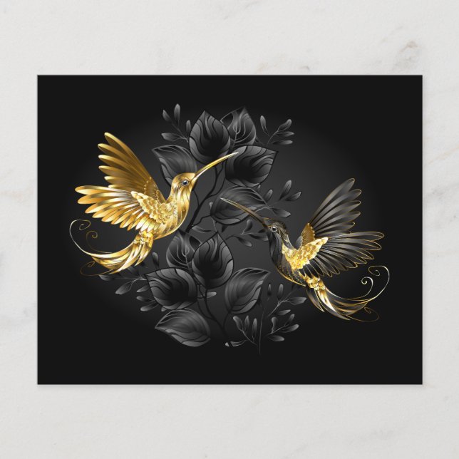 Lámina Colibrí negro y dorado (Anverso)