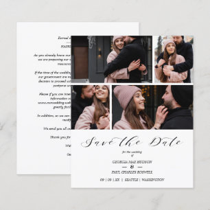 Lámina Collage 4 Photos Modern Couple Wedding