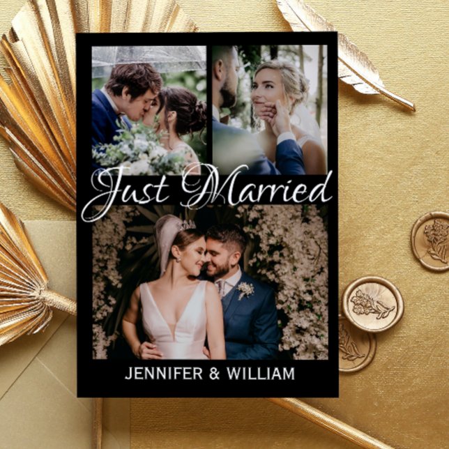 Lámina Collage de fotos acaba de casarse con Invitación B (Subido por el creador)