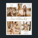 Lámina Collage de fotos Blanco de Oro Presupuestario Grac<br><div class="desc">Elegante, minimalista oro y mano blanca escrita a mano 4 collage de fotos boda personalizado gracias a la tarjeta personalizada asequible de bajo presupuesto THIN. ***POR FAVOR NOTE, DESPLAZARSE PARA MÁS INFORMACIÓN!** Elegante boda de agradecimiento plantilla de tarjeta con cuatro (4) fotos en la parte delantera y una (1) foto...</div>