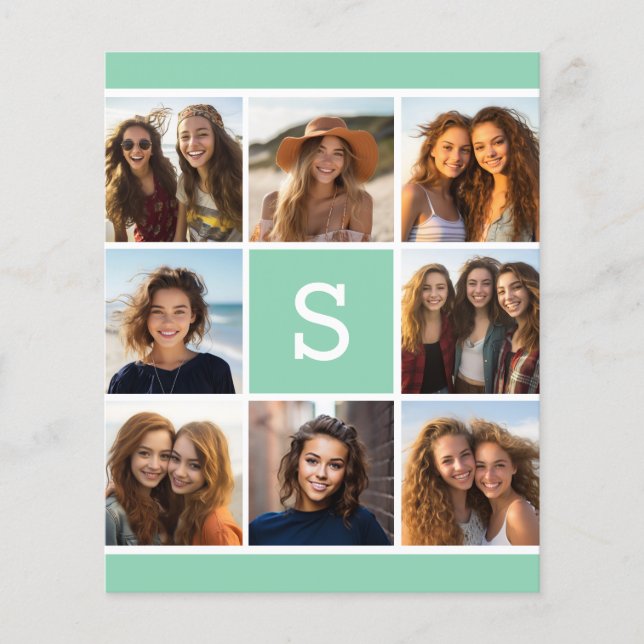 Lámina Collage de fotos blanco y blanco con monograma (Anverso)