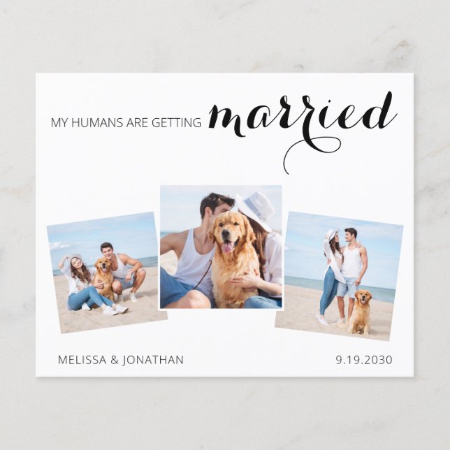 Lámina Collage de fotos Boda de presupuesto Guardar el có (Anverso)