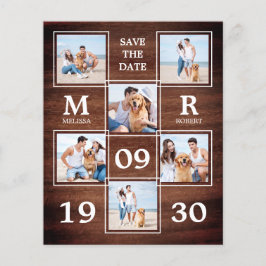 Lámina Collage de fotos de Boda Rústico Presupuestario Gu