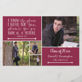 Lámina Collage de fotos de Graduación de Borgoña Versa Pr