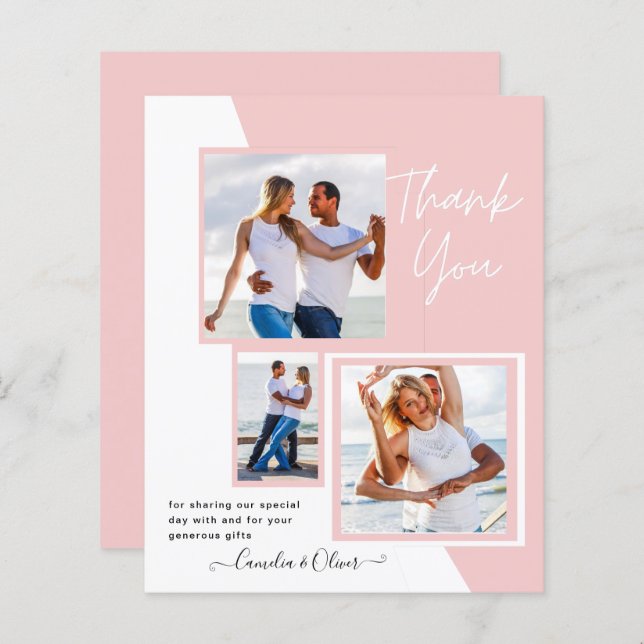 Lámina Collage de fotos GRACIAS Boda/Bebé/Graduado/CUALQU (Anverso / Reverso)