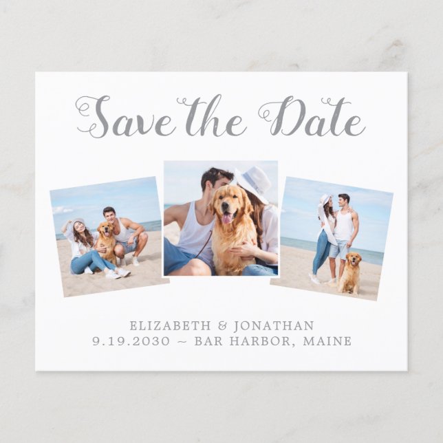 Lámina Collage de fotos moderno de presupuesto Guardar la (Anverso)