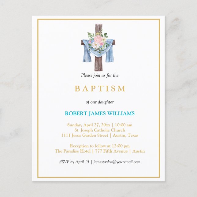 Lámina Collage de fotos presupuestario cruzando el bautis (Anverso)