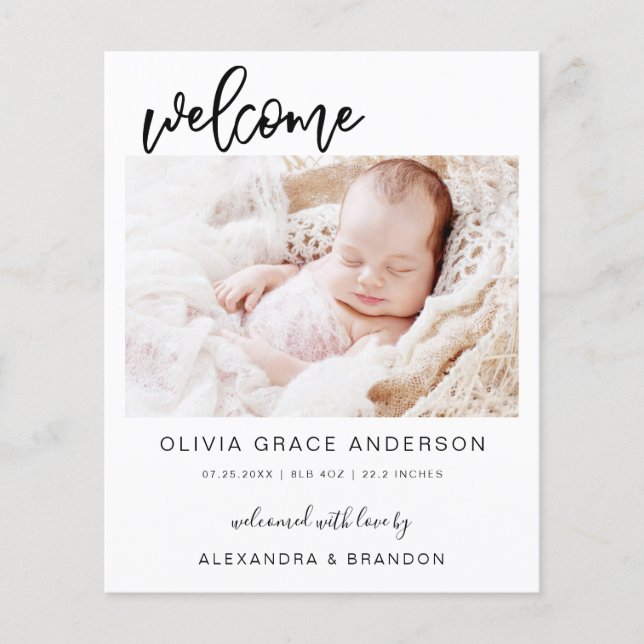 Lámina Collage de fotos simple de Invitación para bebés (Anverso)