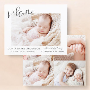 Lámina Collage de fotos simple de Invitación para bebés