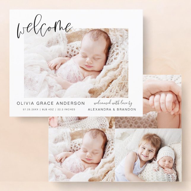 Lámina Collage de fotos simple de Invitación para bebés (Subido por el creador)