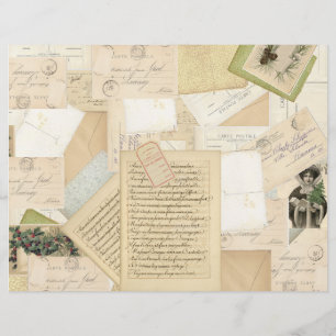 Lámina Collage de la época de la efimera del papel francé