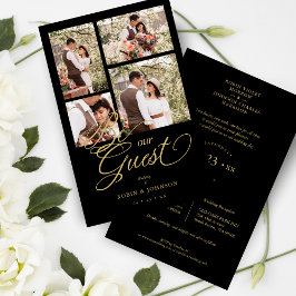 Lámina Collage de moda negro de presupuesto 4 fotos guión