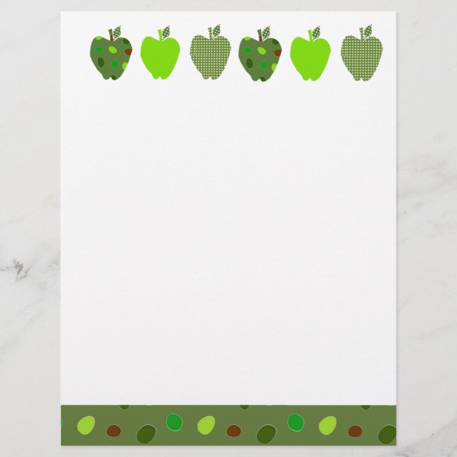 Lámina Collage Digital Bonito Verde Manzanas ricas (Anverso)