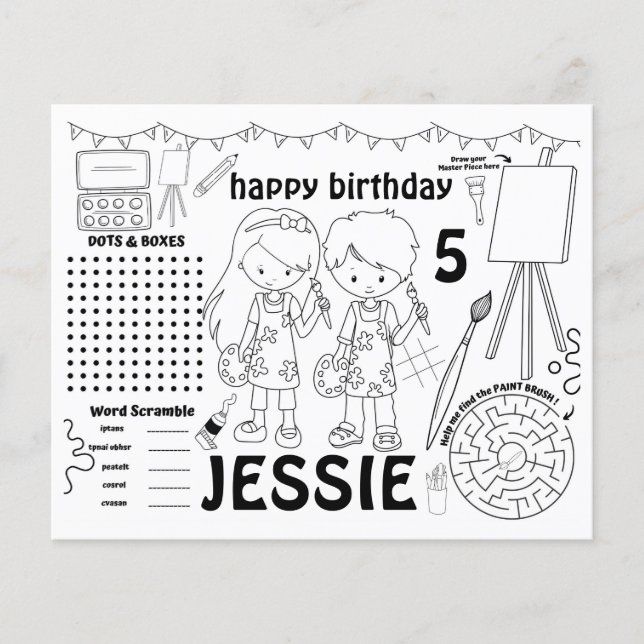 Lámina Colocación de fiestas de arte, actividad artística (Anverso)