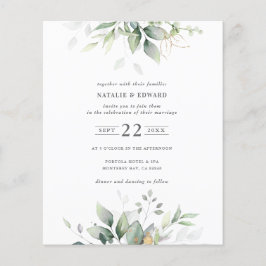 Lámina color de agua de presupuesto follaje verde silenci