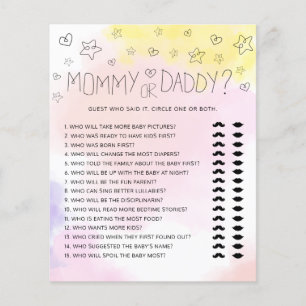 Lámina Color mínimo de agua mami rosa o papi Baby Shower