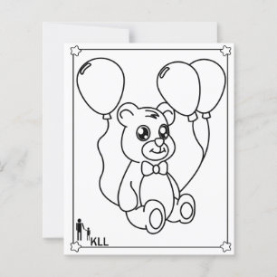 Lámina Colorante de oso de peluche